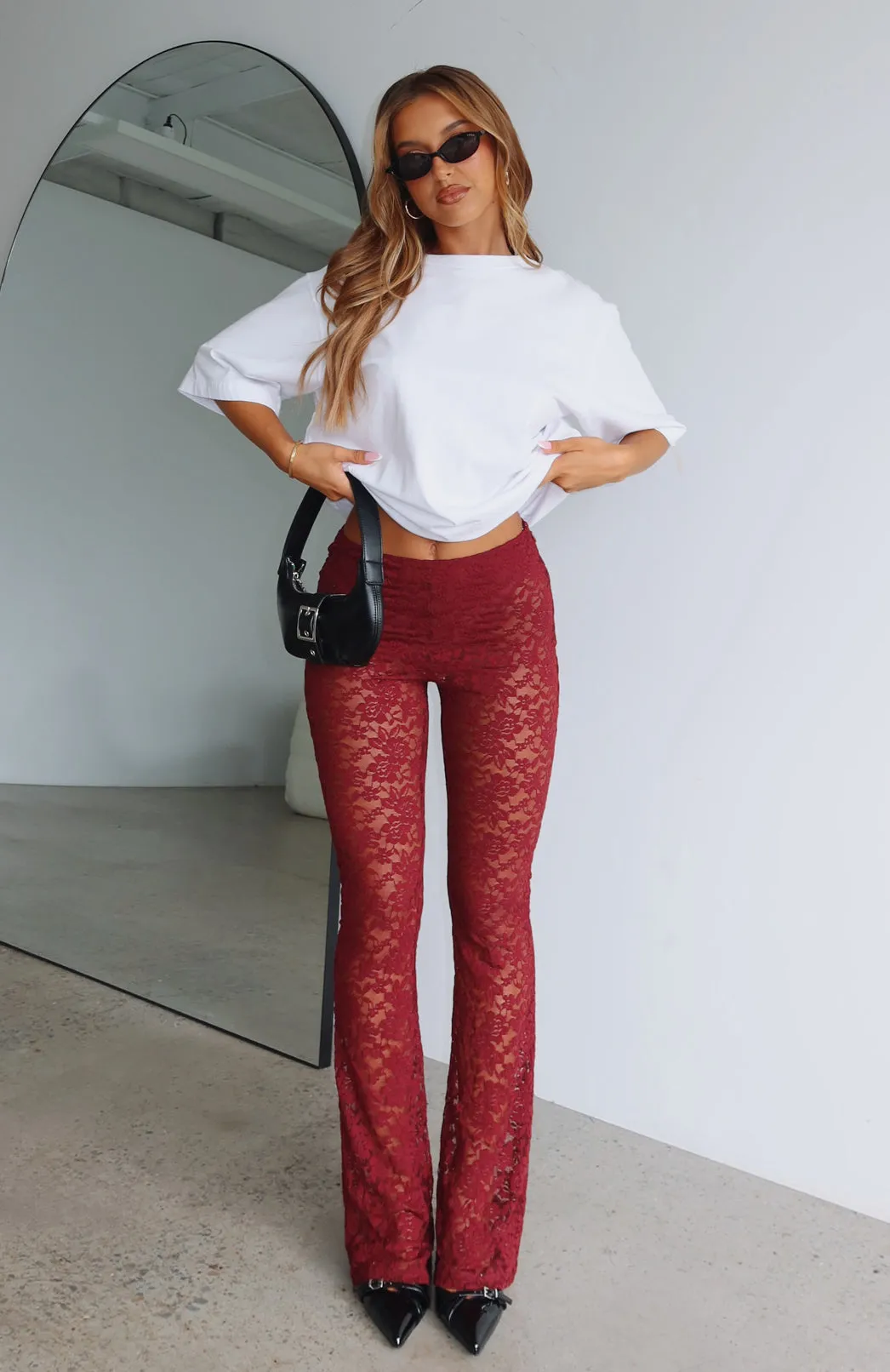 New Era Pants Wine sold by White Fox Boutique