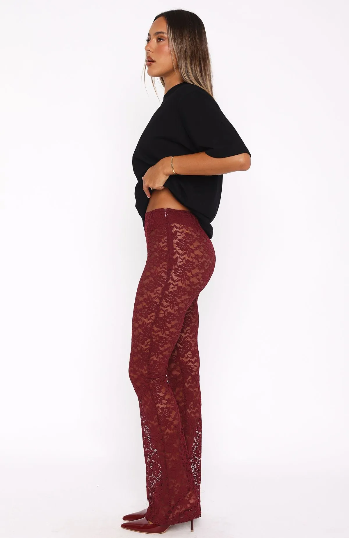 New Era Pants Wine sold by White Fox Boutique product image thumbnail 3