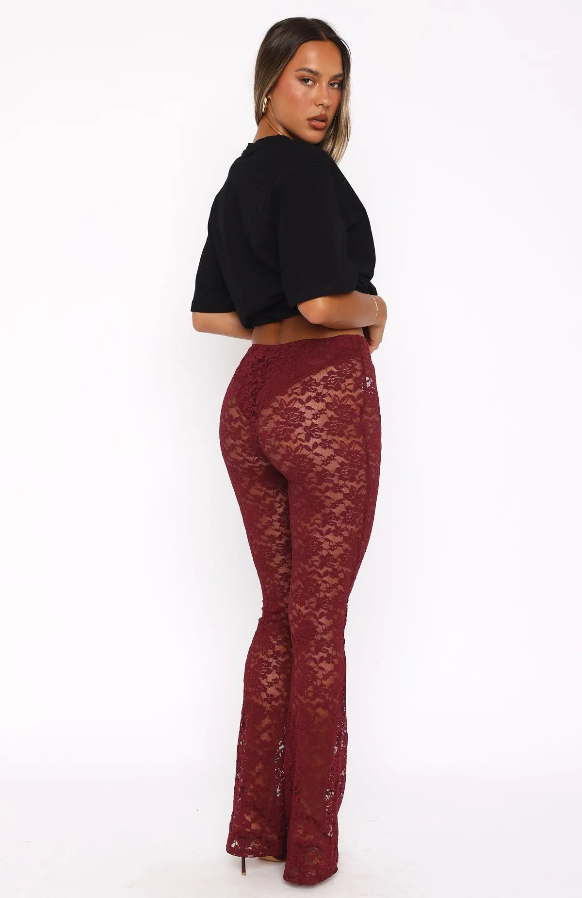 New Era Pants Wine sold by White Fox Boutique product image thumbnail 4