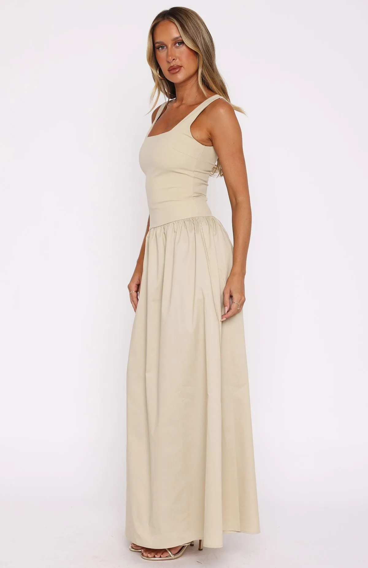 Summer Delight Maxi Dress Stone sold by White Fox Boutique product image thumbnail 3