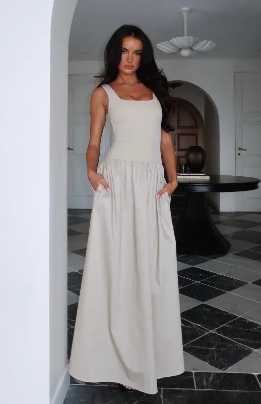 Summer Delight Maxi Dress Stone sold by White Fox Boutique