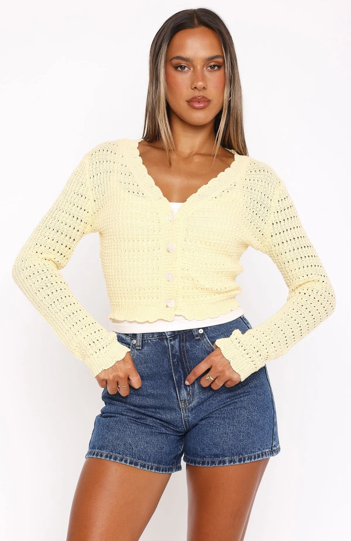 Just Forget About It Long Sleeve Top Lemon sold by White Fox Boutique product image thumbnail 2