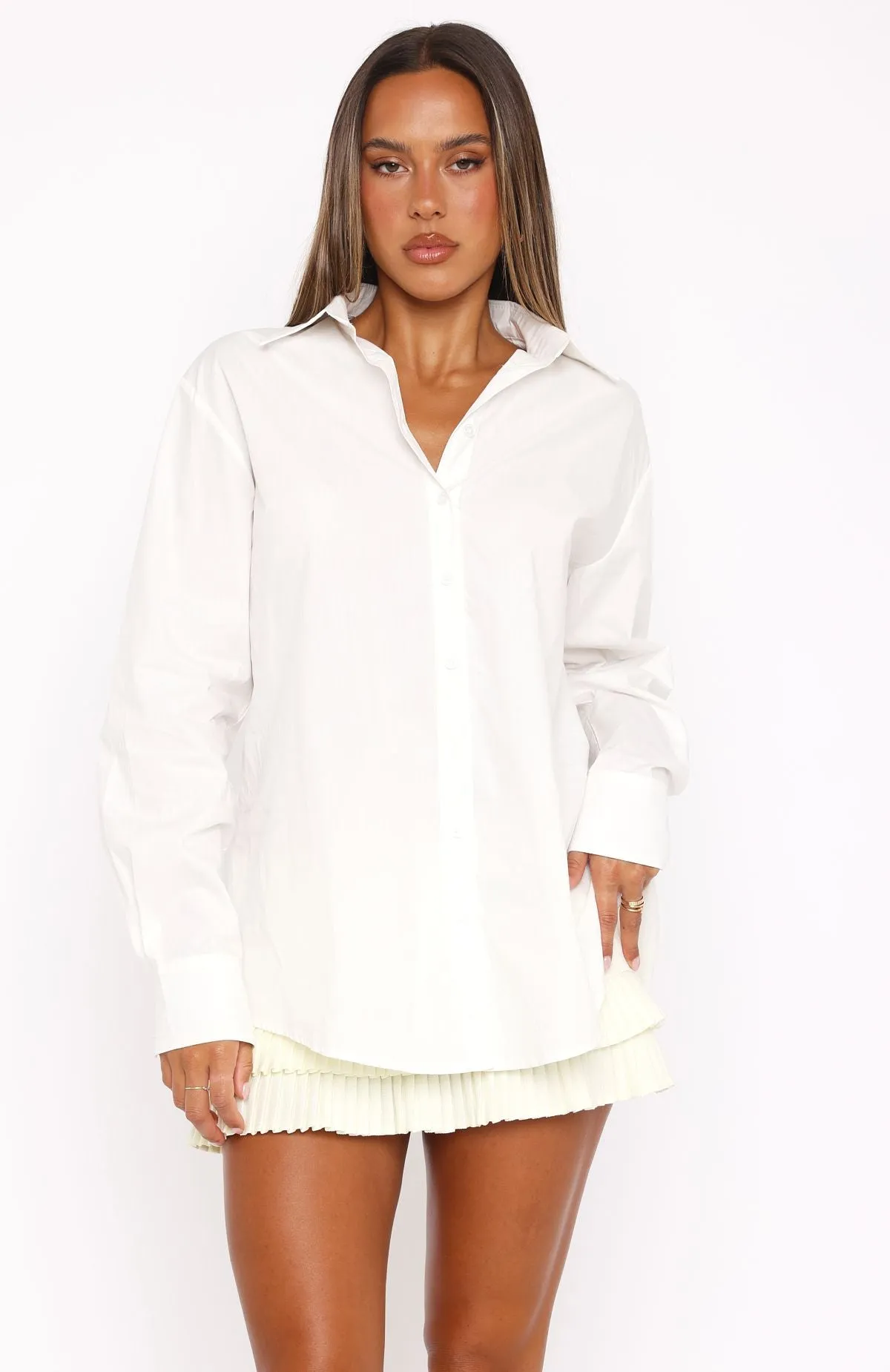 Always About Us Button Up Shirt White sold by White Fox Boutique product image thumbnail 2