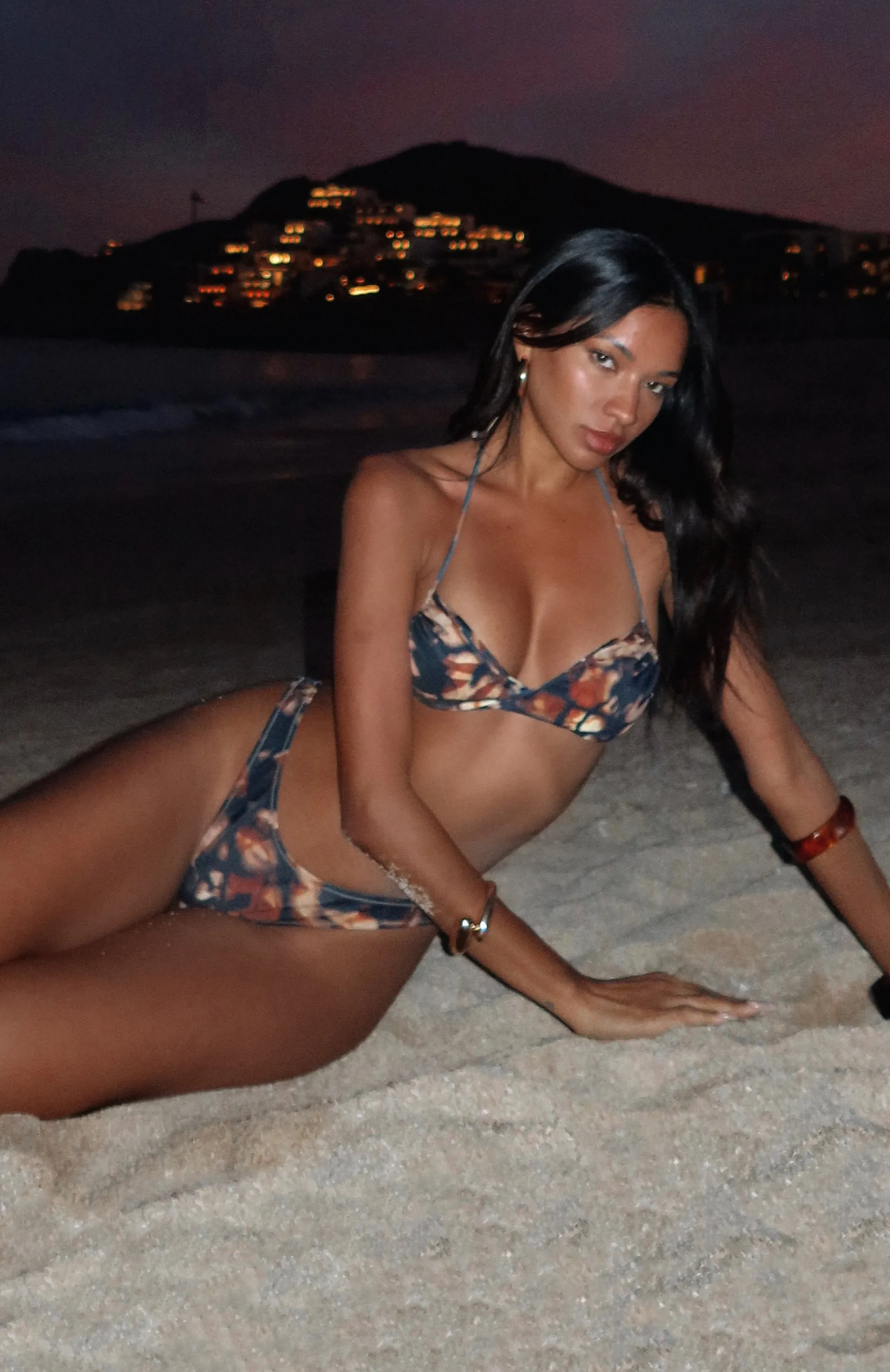 Mermaid Mood Bikini Top Autumn Leaves sold by White Fox Boutique