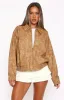 Make Things Right PU Bomber Jacket Tan sold by White Fox Boutique