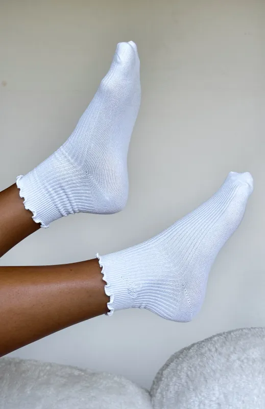 Me Time Socks White sold by White Fox Boutique
