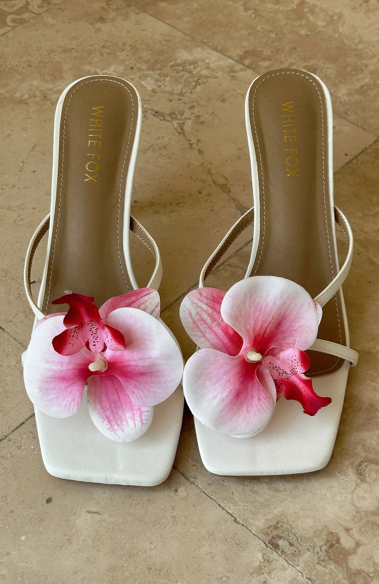 Megan Mules White/Pink sold by White Fox Boutique product image thumbnail 5