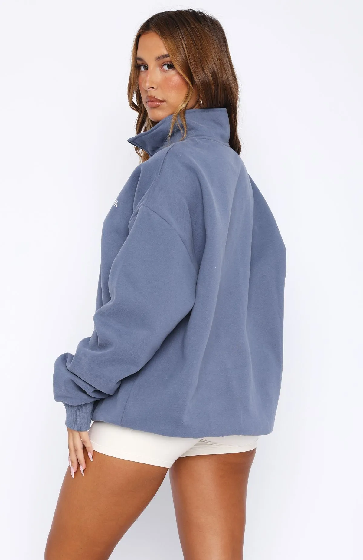 Core Classic Zip Front Sweater Ocean sold by White Fox Boutique product image thumbnail 5