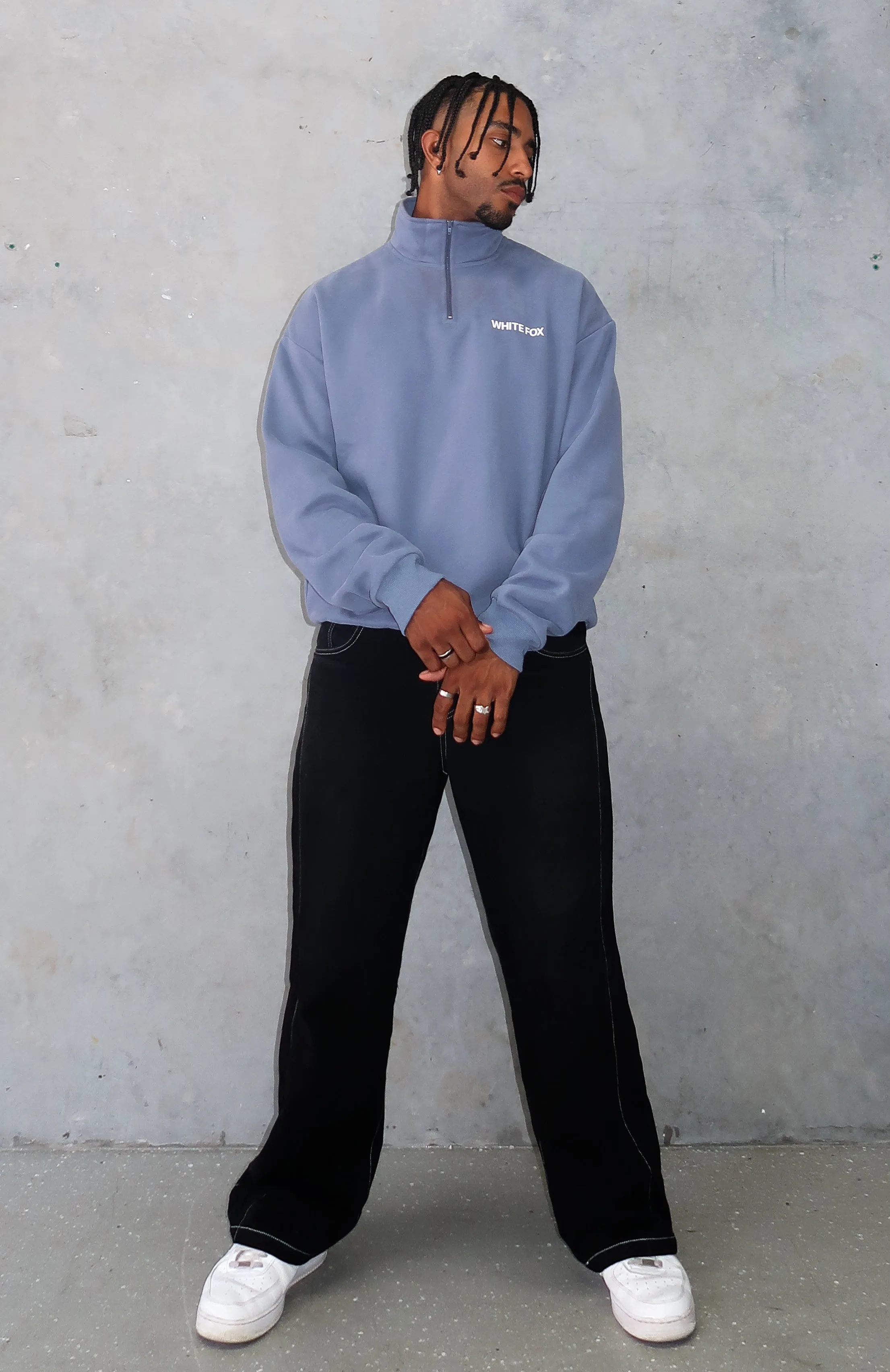 Core Classic Zip Front Sweater Ocean sold by White Fox Boutique product image thumbnail 2