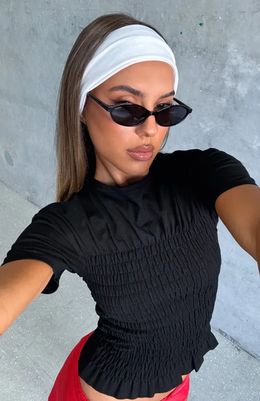 Took Control Ruched Top Black sold by White Fox Boutique