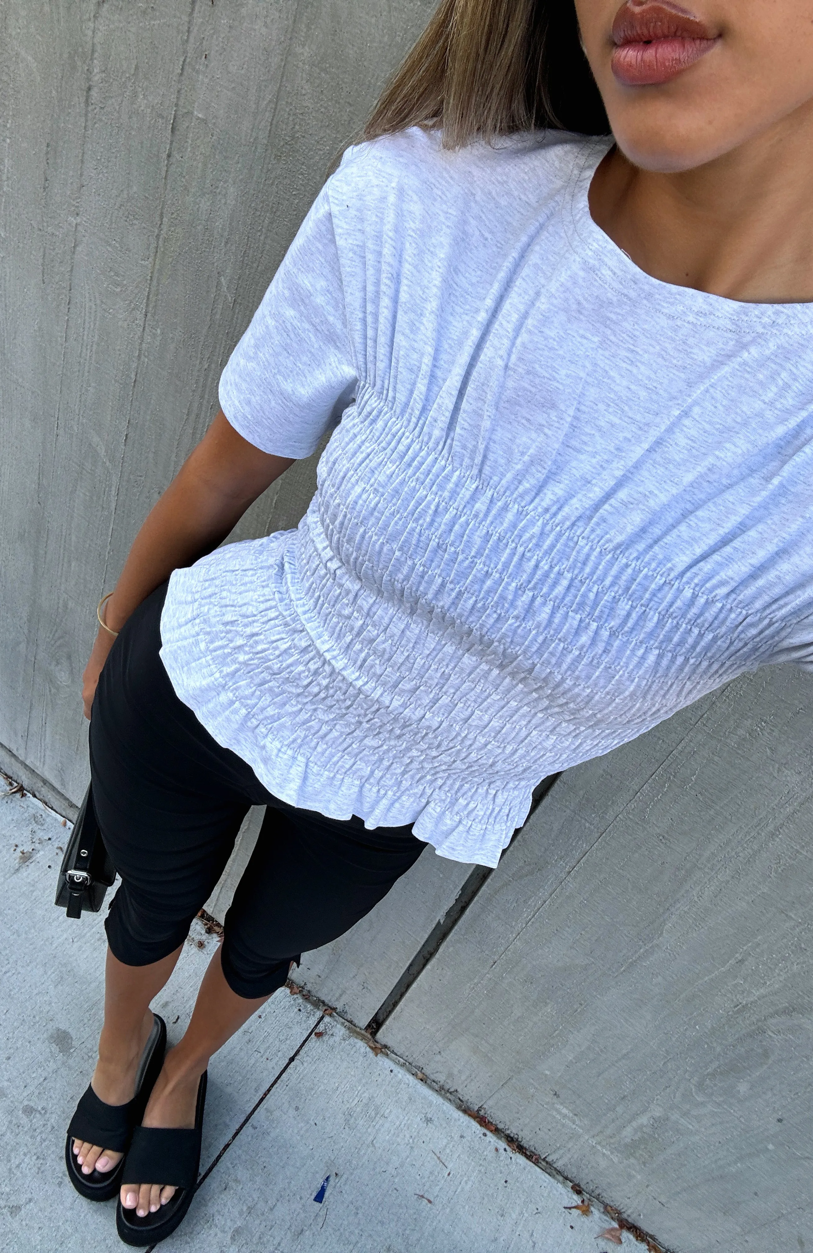 Took Control Ruched Top Grey Marle sold by White Fox Boutique product image thumbnail 5