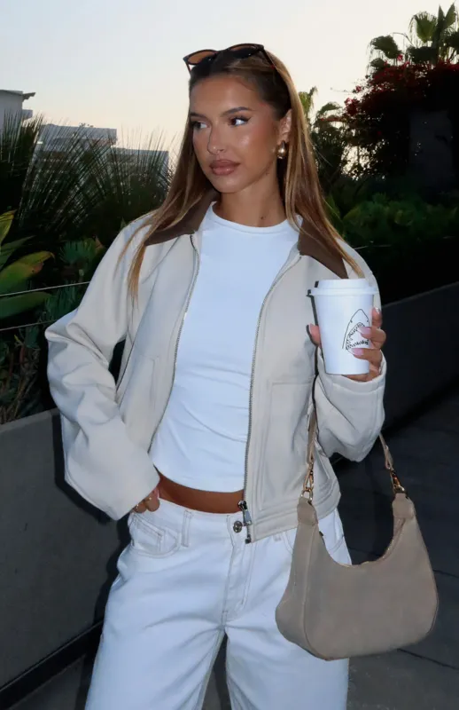 You Told Me Jacket Beige sold by White Fox Boutique