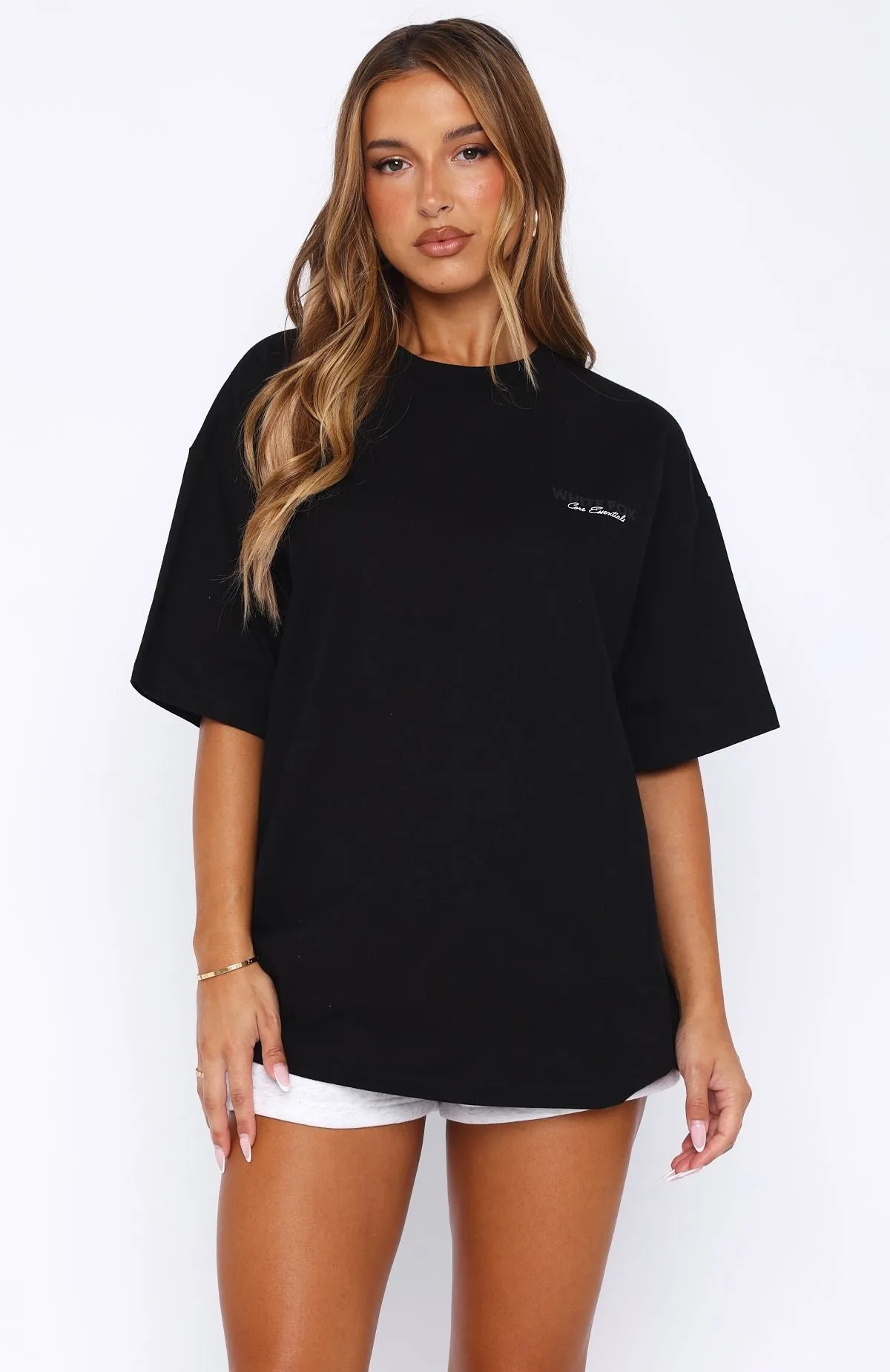 Core Essentials Oversized Tee Black sold by White Fox Boutique product image thumbnail 2