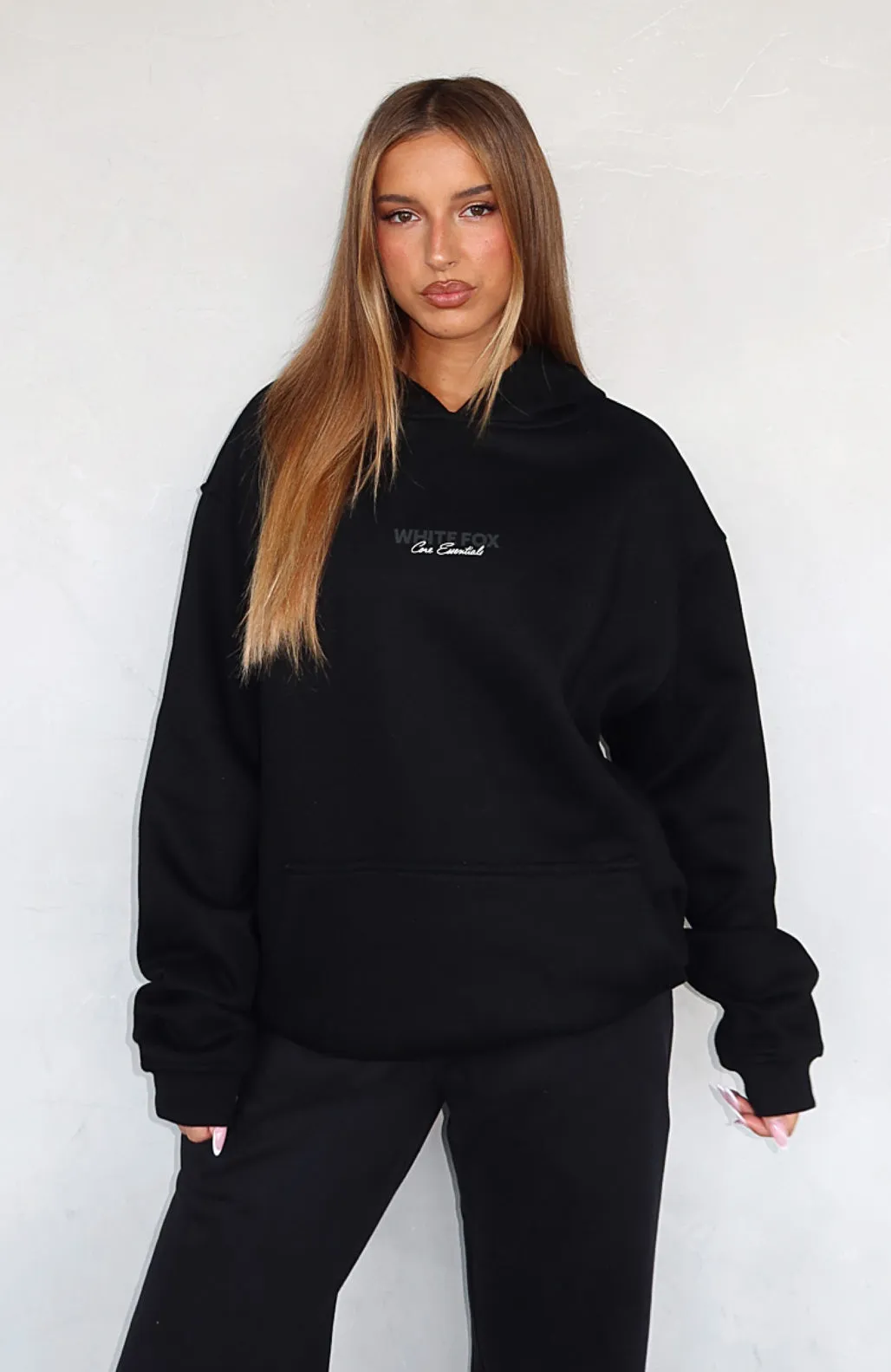 Core Essentials Oversized Hoodie Black sold by White Fox Boutique product image thumbnail 2