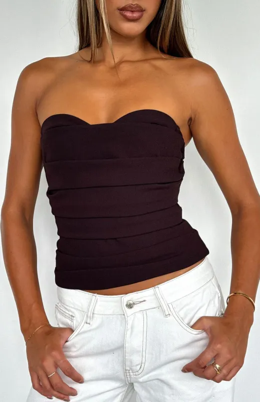 City Streets Bustier Dark Chocolate sold by White Fox Boutique
