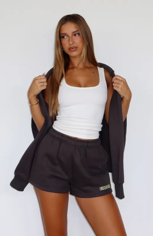 Take A Guess Lounge Shorts Charcoal sold by White Fox Boutique