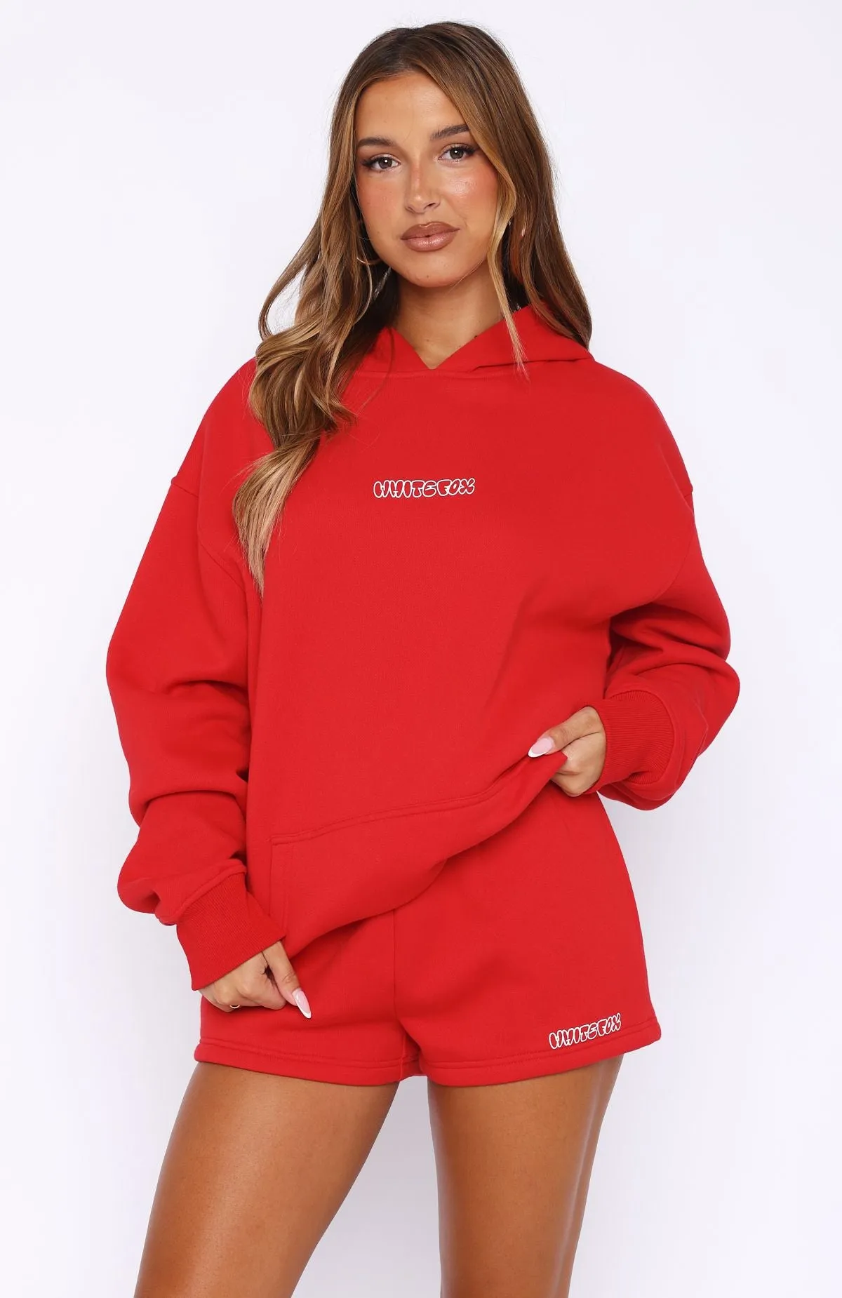 Take A Guess Oversized Hoodie Red sold by White Fox Boutique product image thumbnail 2
