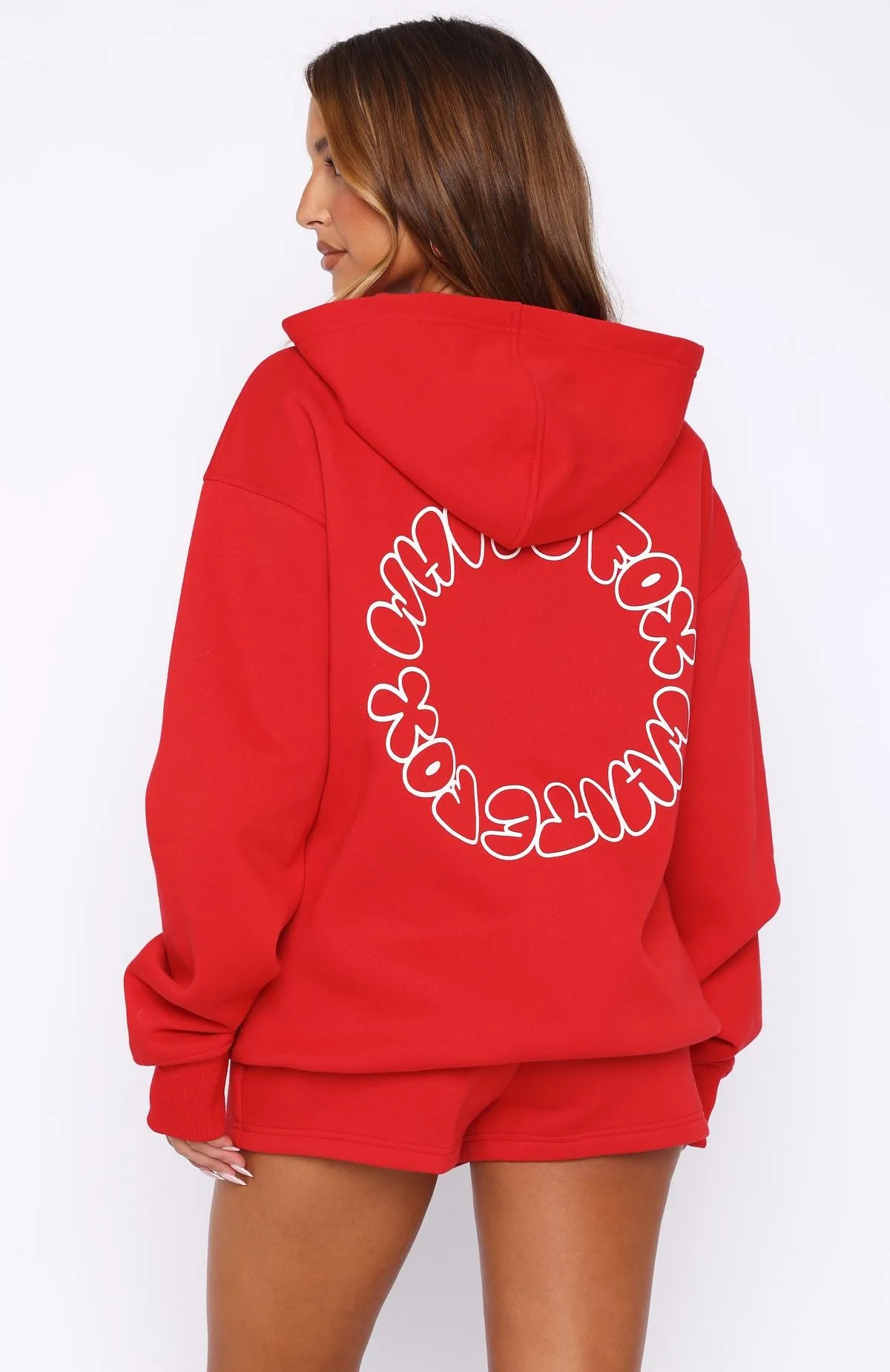 Take A Guess Oversized Hoodie Red sold by White Fox Boutique product image thumbnail 4