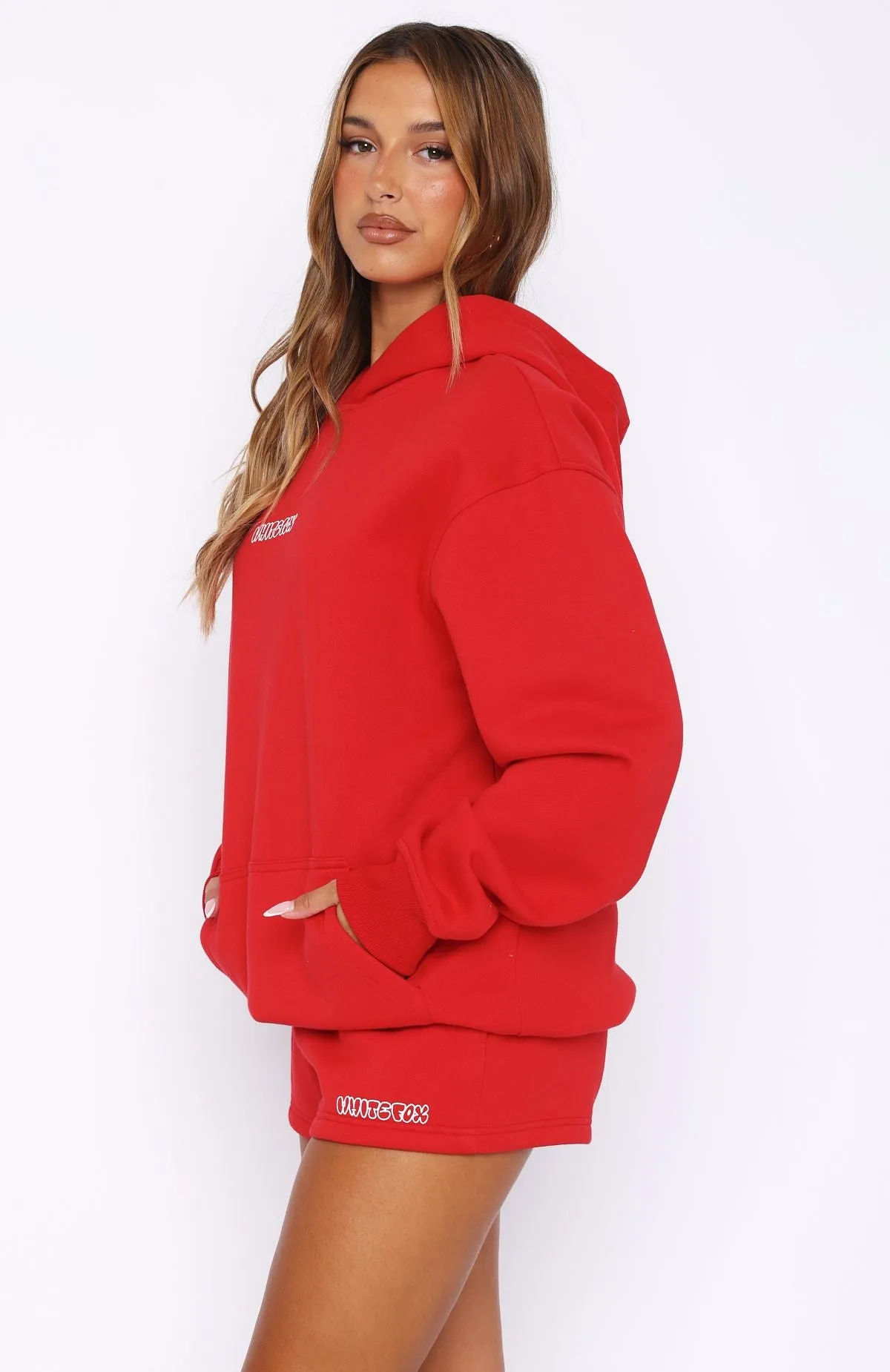 Take A Guess Oversized Hoodie Red sold by White Fox Boutique product image thumbnail 3