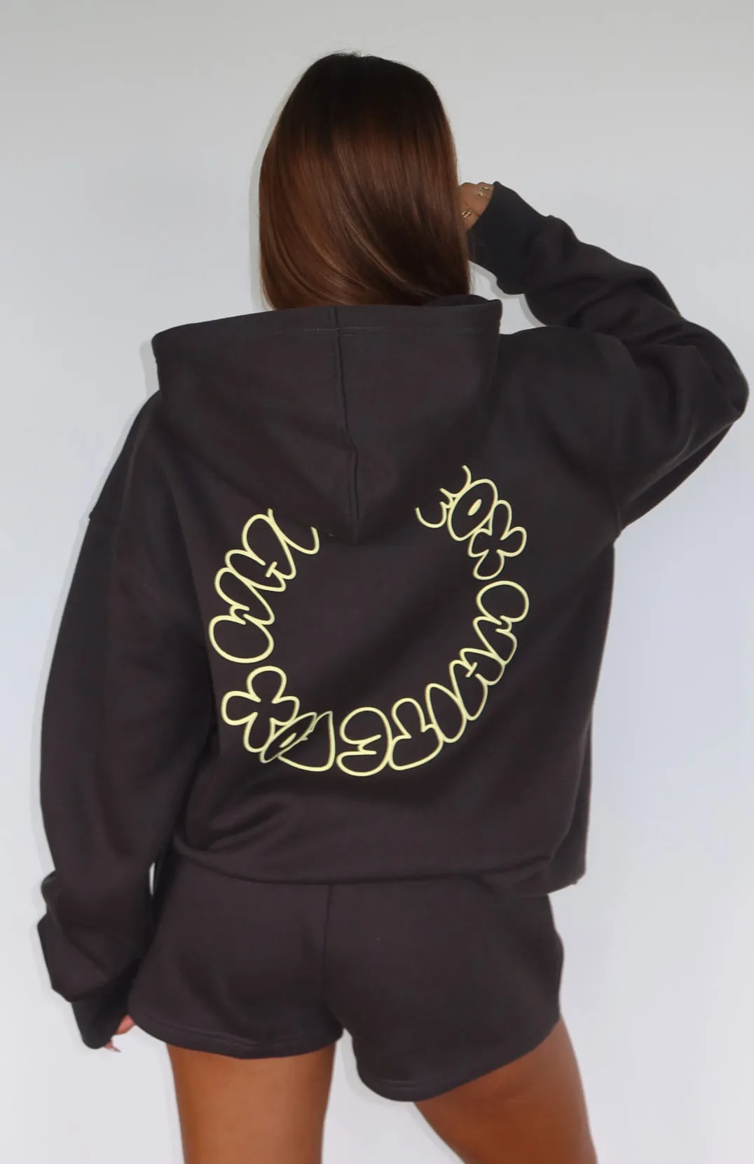 Take A Guess Oversized Hoodie Charcoal sold by White Fox Boutique