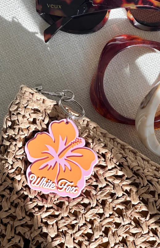 Meet Me On Vacation Keychain Pink/Orange sold by White Fox Boutique