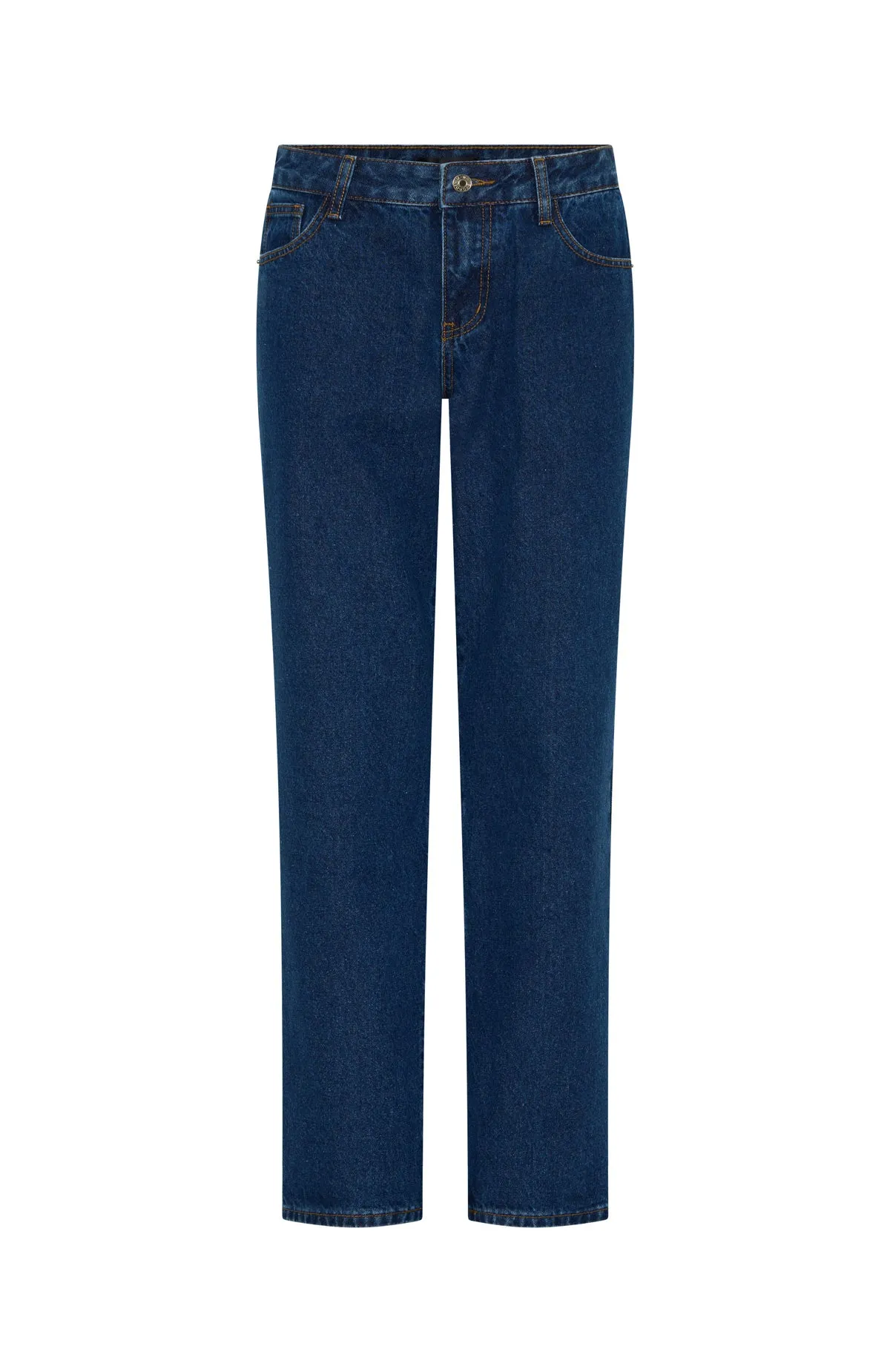 Zara Mid Rise Straight Leg Jeans Dark Blue sold by White Fox Boutique product image thumbnail 5