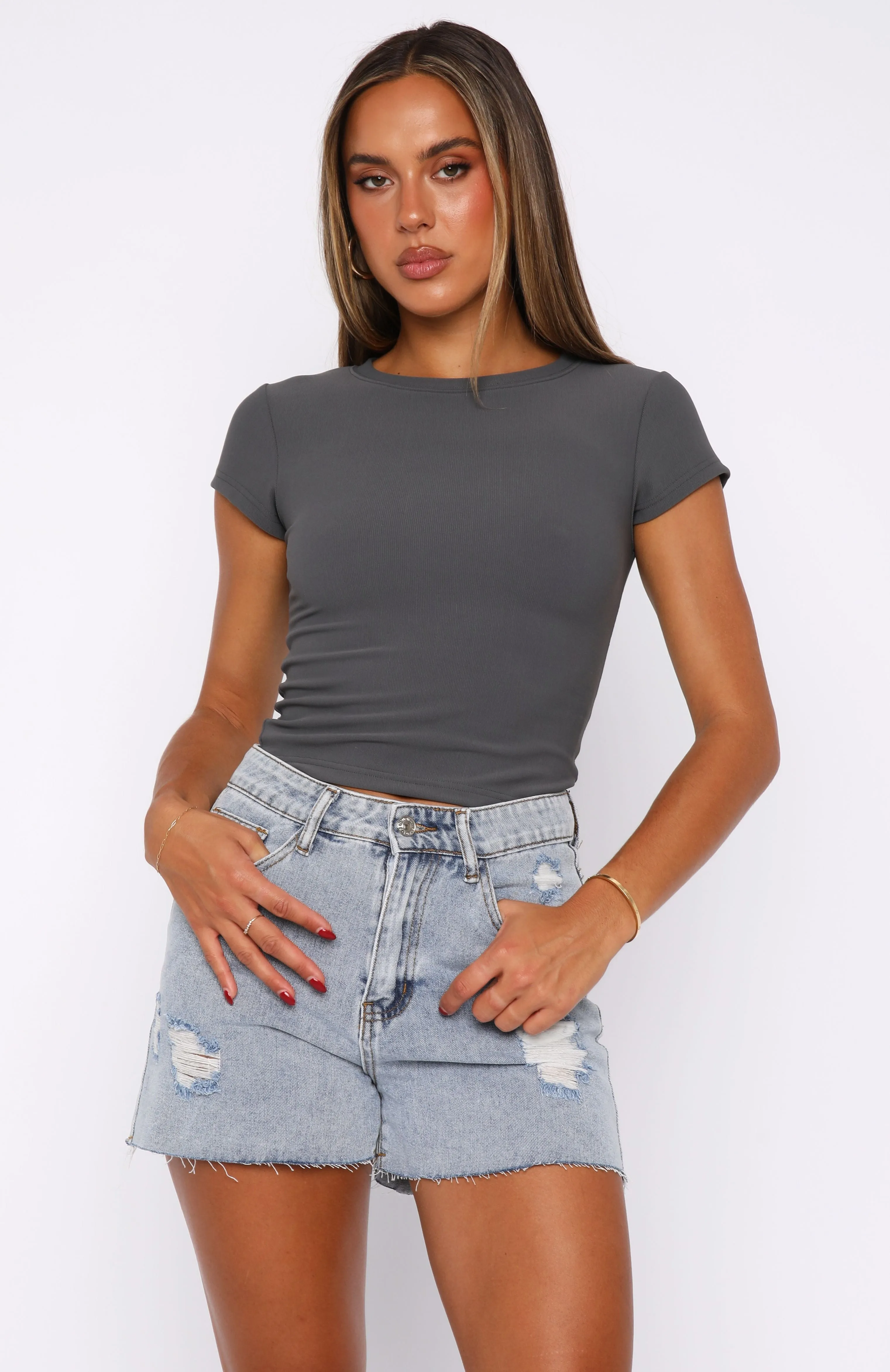 Vera Denim Shorts Light Blue sold by White Fox Boutique product image thumbnail 2