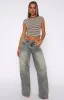 Maeve Low Rise Wide Leg Jeans Sand sold by White Fox Boutique