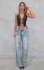 Maeve Low Rise Wide Leg Jeans Sand sold by White Fox Boutique