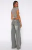 Maeve Low Rise Wide Leg Jeans Sand sold by White Fox Boutique
