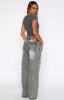 Maeve Low Rise Wide Leg Jeans Grey Acid sold by White Fox Boutique