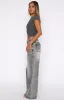 Maeve Low Rise Wide Leg Jeans Grey Acid sold by White Fox Boutique