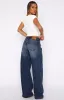 Maeve Low Rise Wide Leg Jeans Washed Dark Blue sold by White Fox Boutique