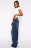Maeve Low Rise Wide Leg Jeans Washed Dark Blue sold by White Fox Boutique
