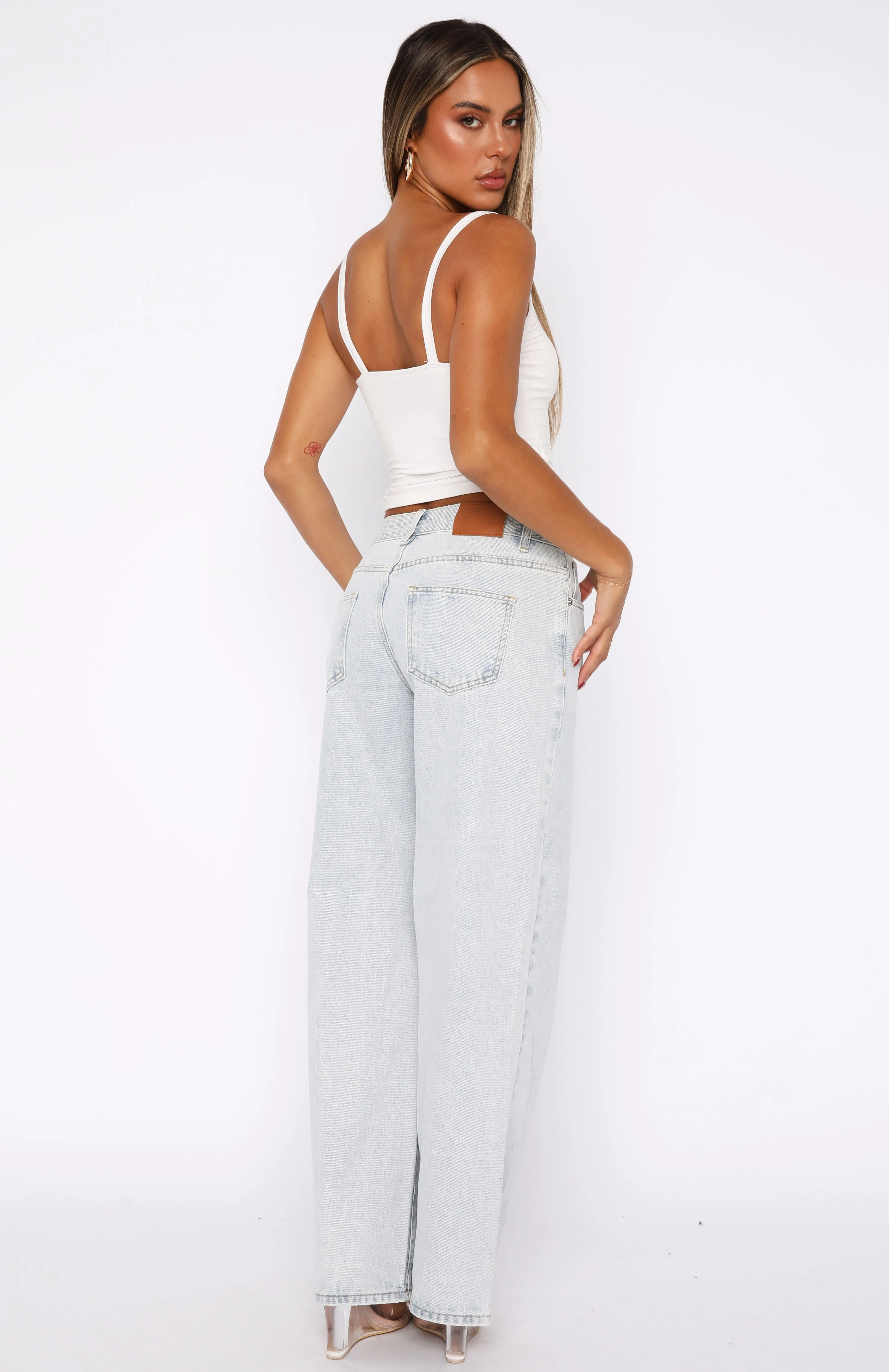 Bring The Style Low Rise Wide Leg Jeans Glacier Blue sold by White Fox Boutique product image thumbnail 4
