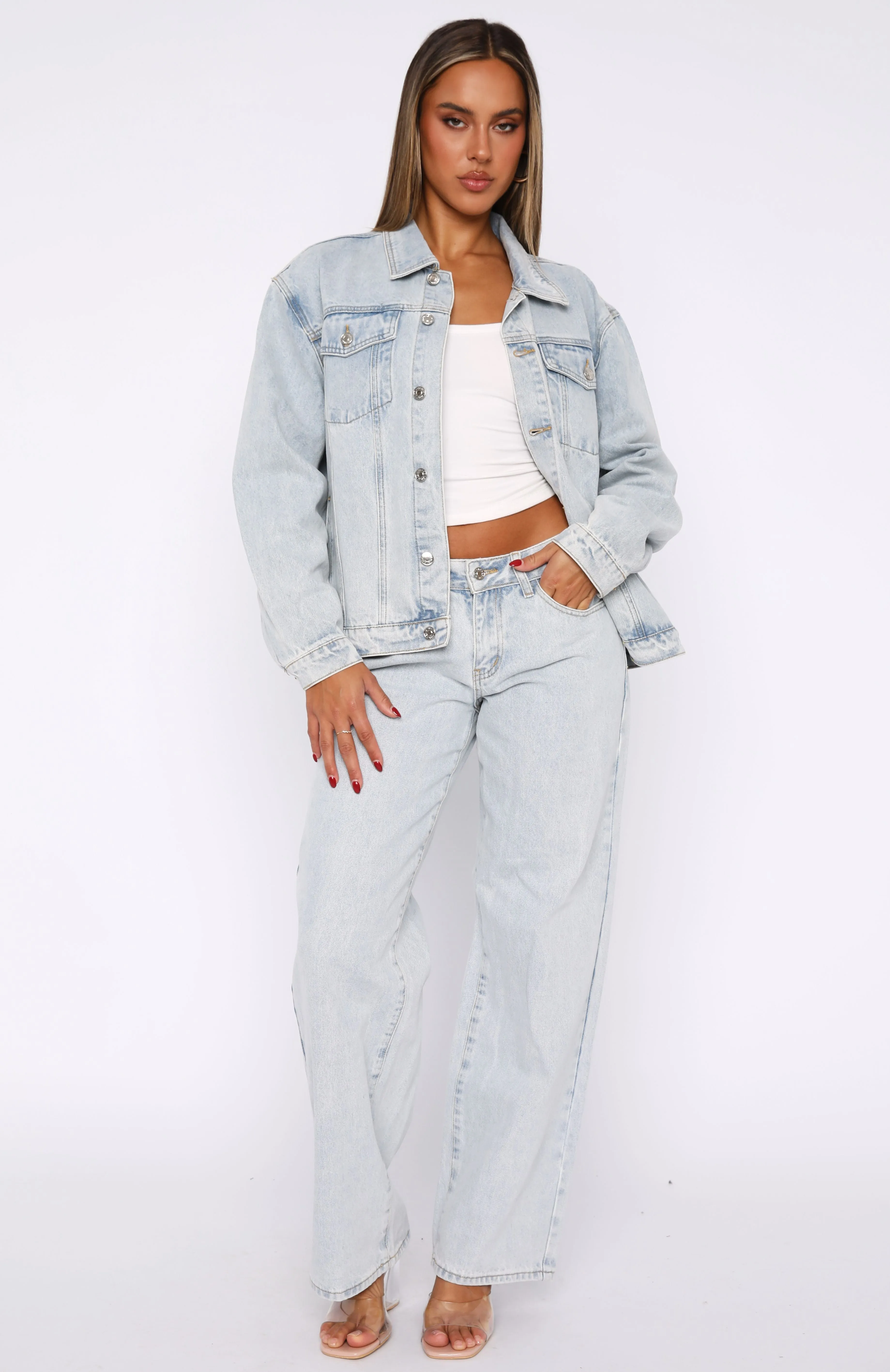 Bring The Style Low Rise Wide Leg Jeans Glacier Blue sold by White Fox Boutique product image thumbnail 5