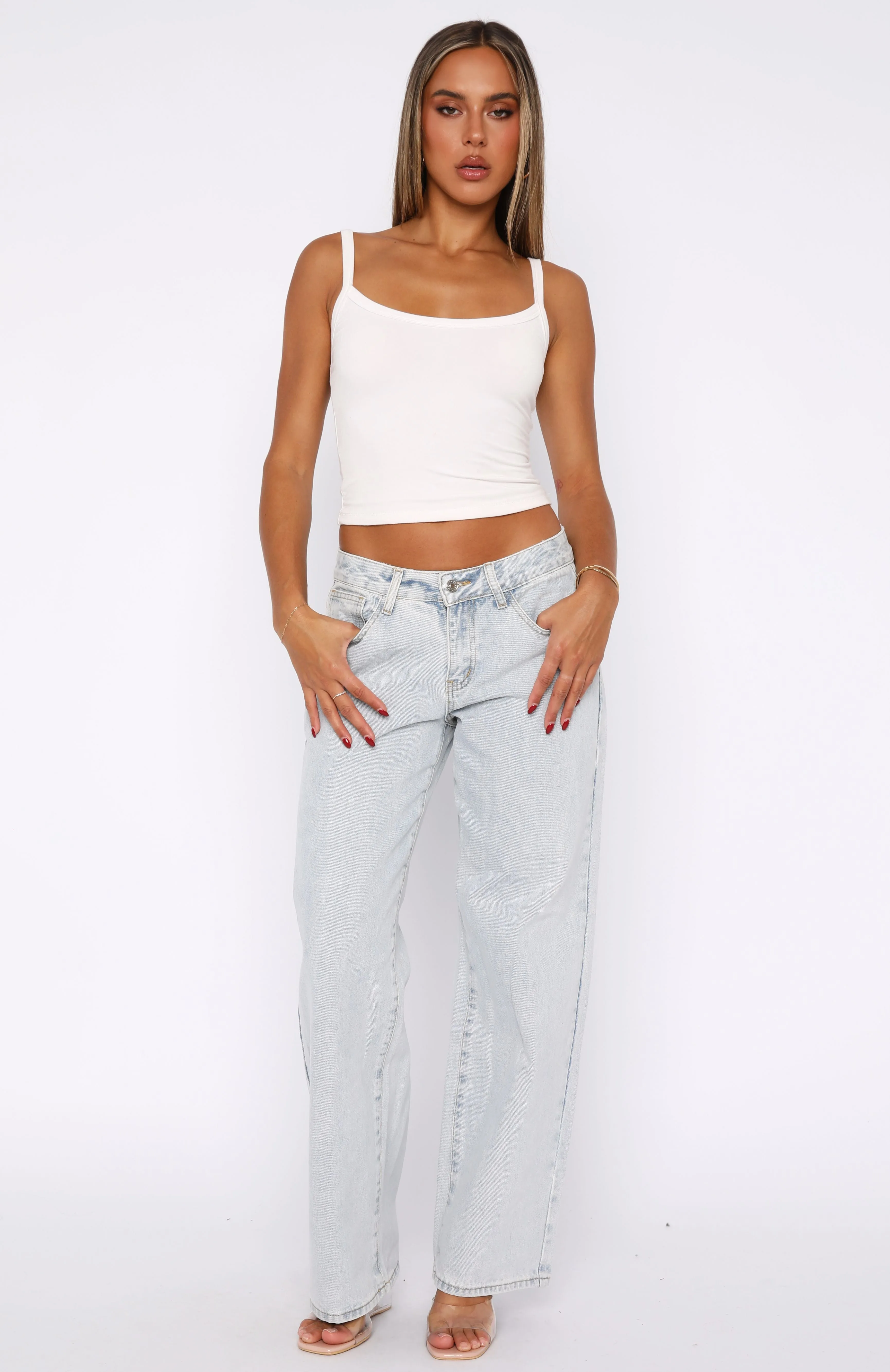 Bring The Style Low Rise Wide Leg Jeans Glacier Blue sold by White Fox Boutique product image thumbnail 2