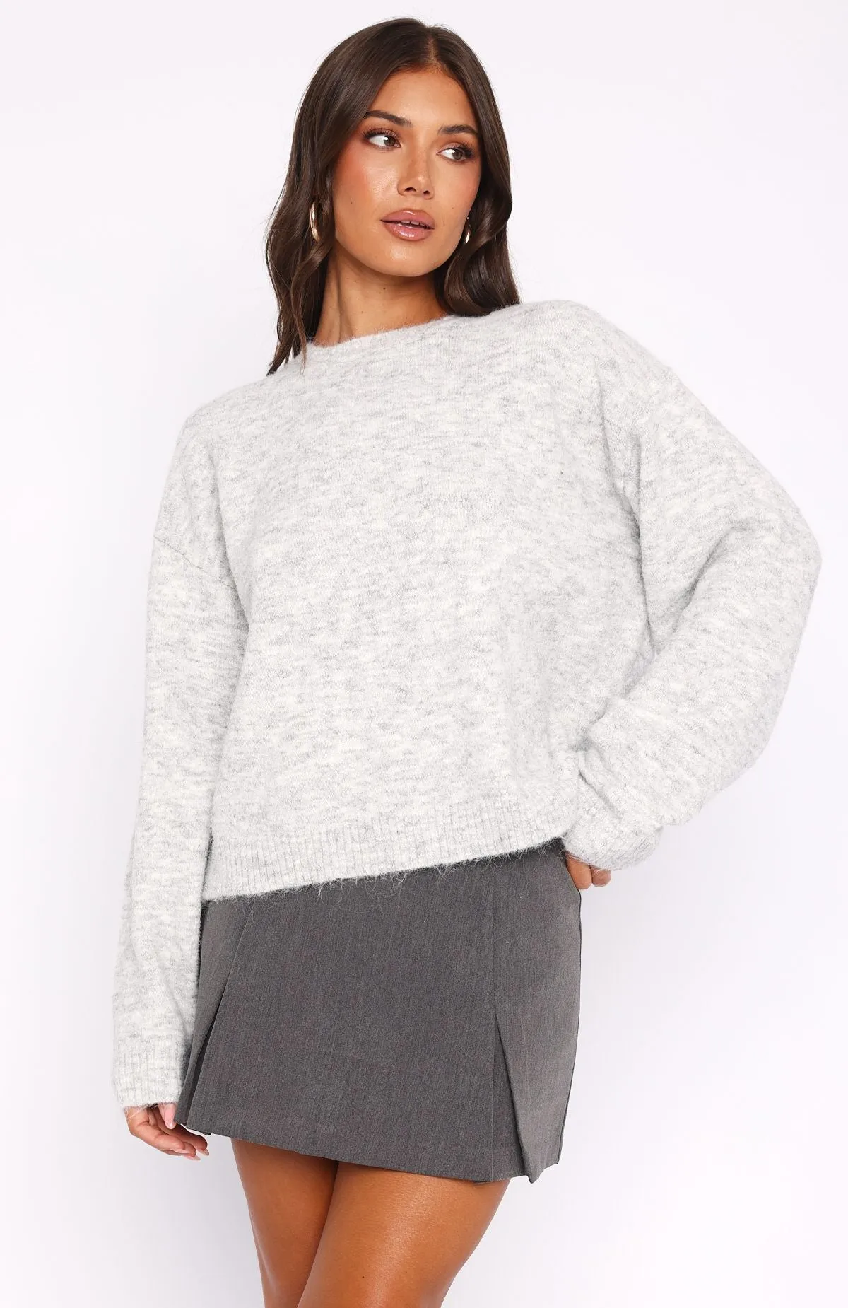 Warm Whispers Knit Sweater Grey Marle sold by White Fox Boutique product image thumbnail 2