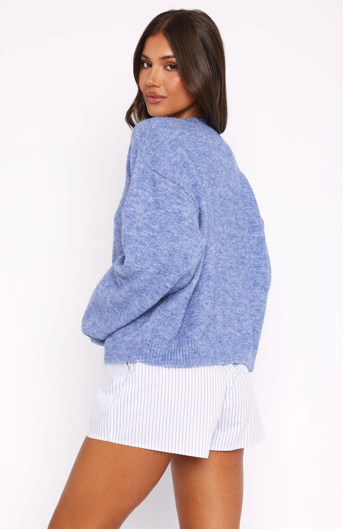 Warm Whispers Knit Sweater Cornflower Blue sold by White Fox Boutique product image thumbnail 4