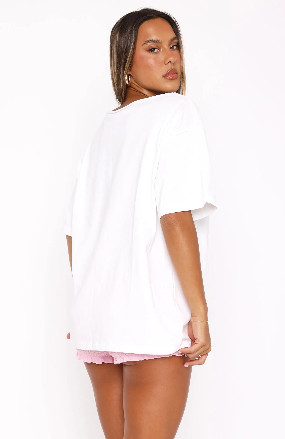 Trial Run Off Shoulder Oversized Tee White sold by White Fox Boutique product image thumbnail 4