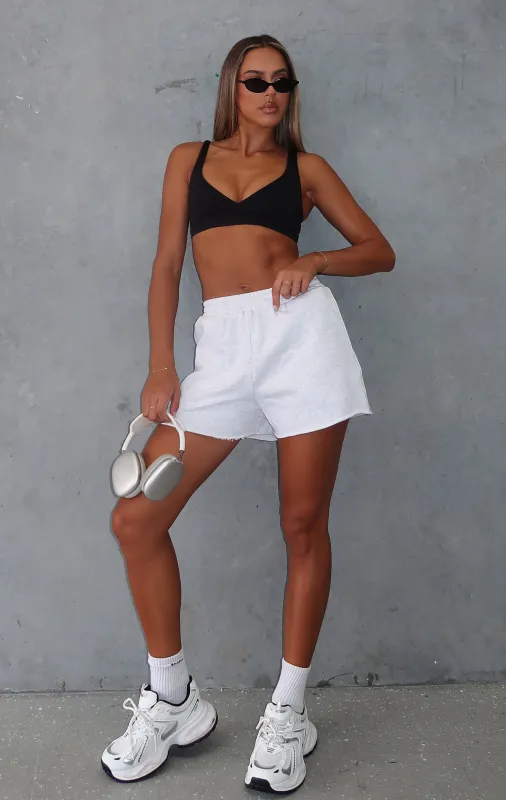 Take A Drive Relaxed Shorts Grey Marle sold by White Fox Boutique