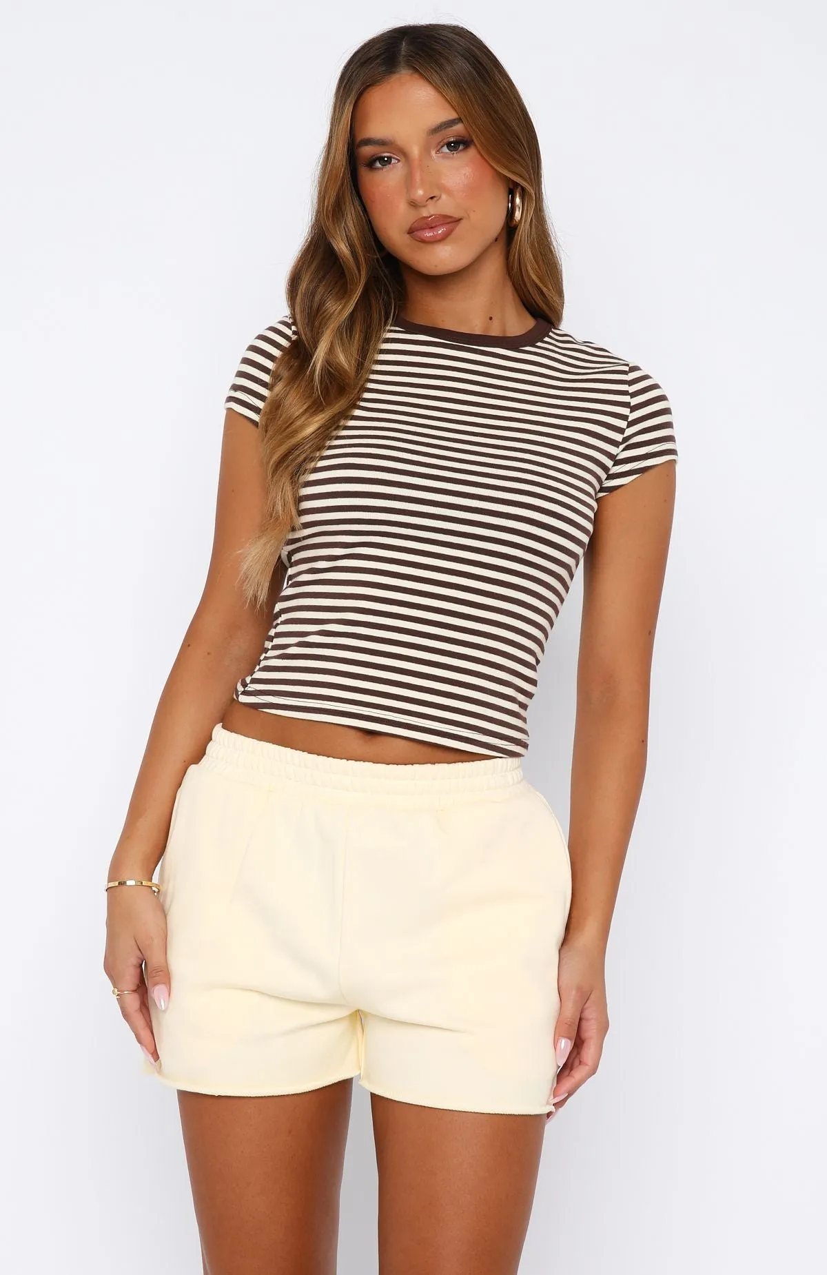 Take A Drive Relaxed Shorts Cream sold by White Fox Boutique product image thumbnail 2