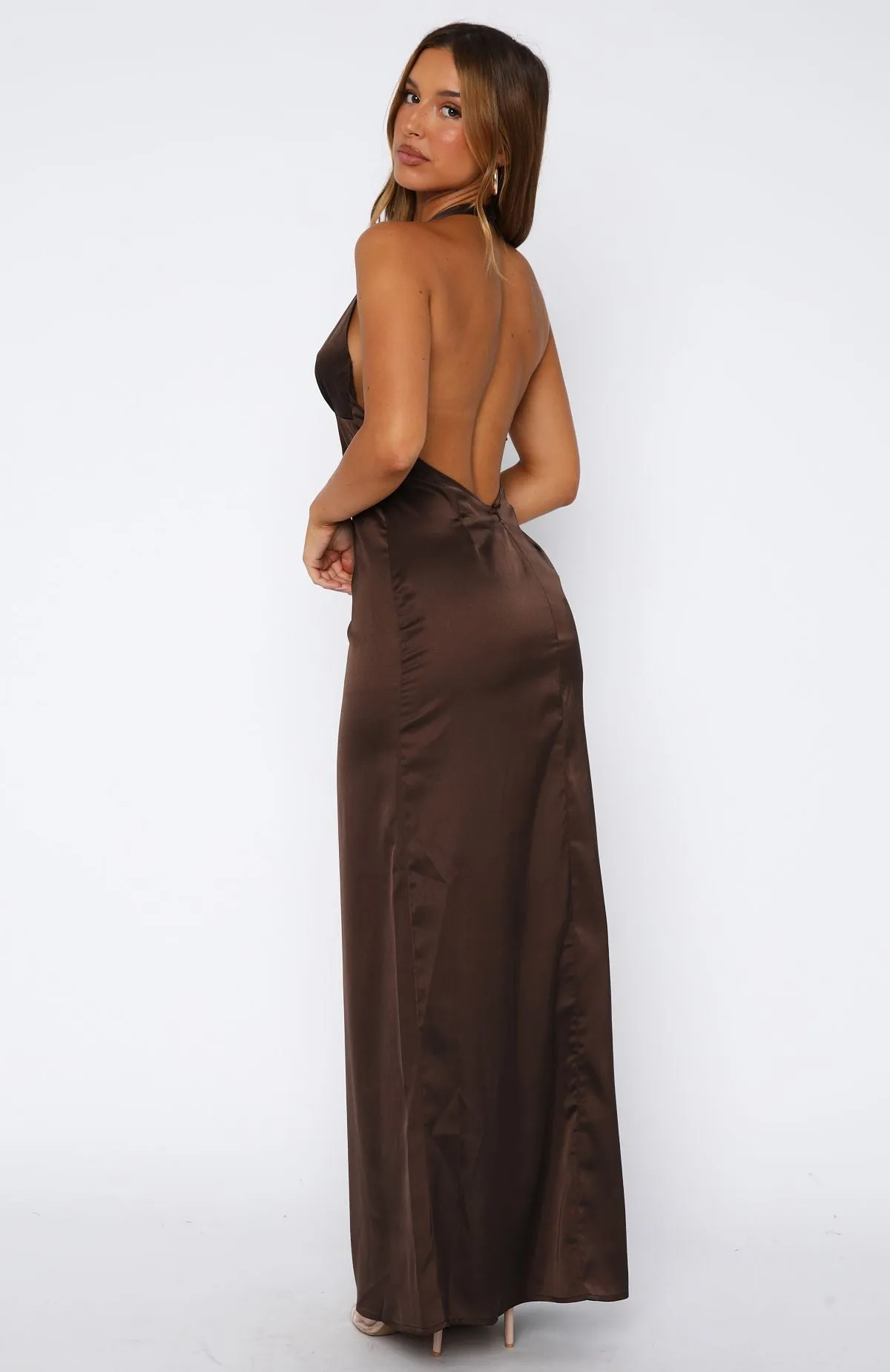 Stay With Me Maxi Dress Chocolate sold by White Fox Boutique product image thumbnail 5