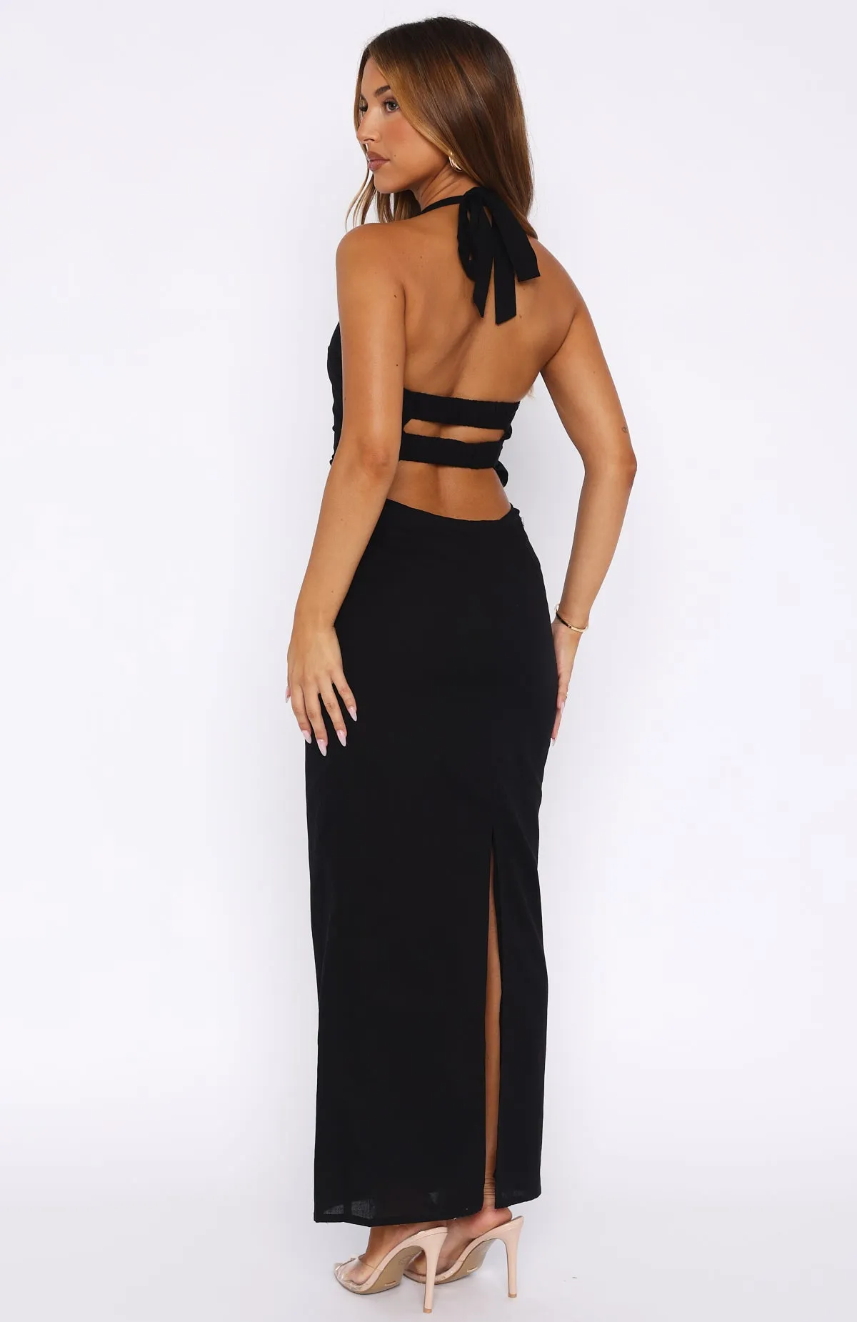 Counting On It Halter Maxi Dress Black sold by White Fox Boutique product image thumbnail 4