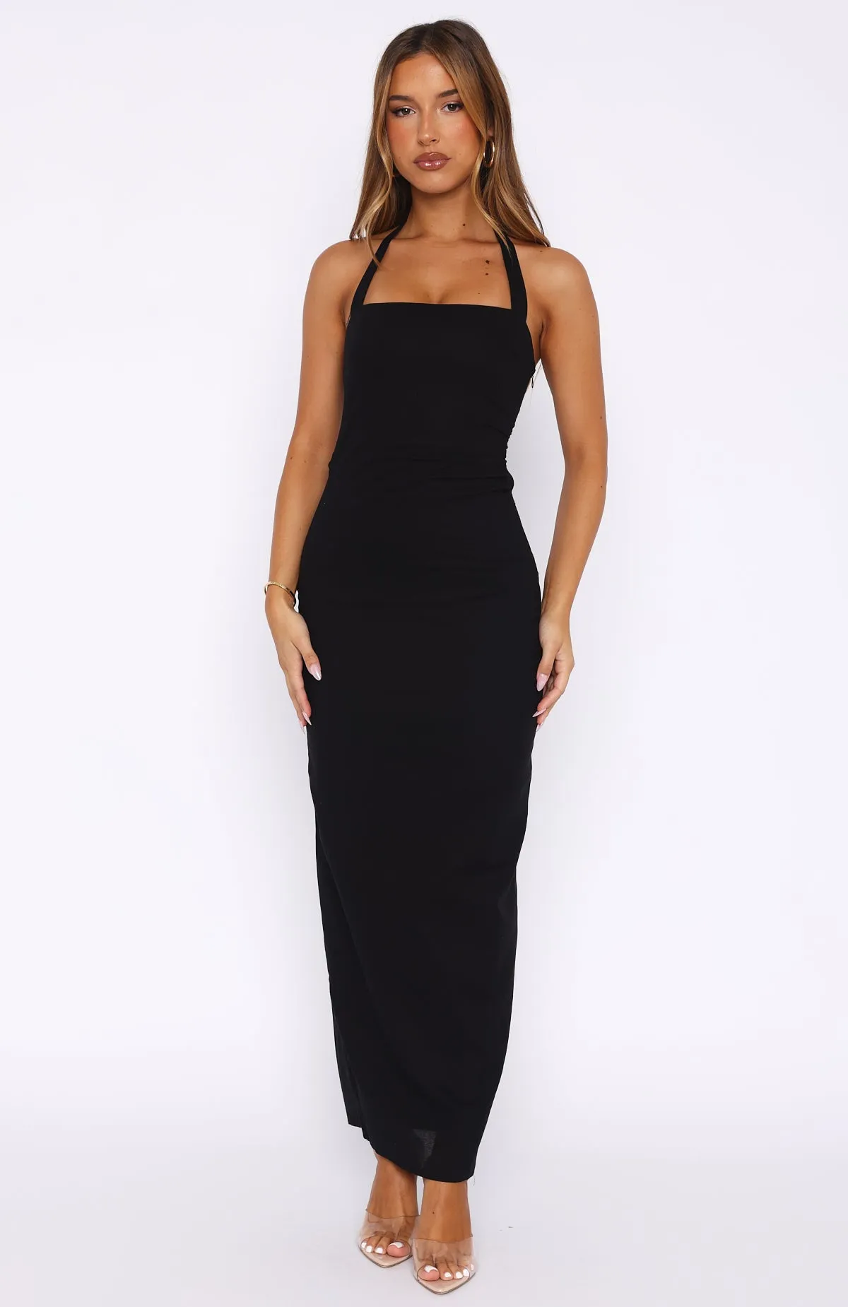 Counting On It Halter Maxi Dress Black sold by White Fox Boutique product image thumbnail 2