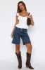 Bella Denim Shorts Dark Blue sold by White Fox Boutique
