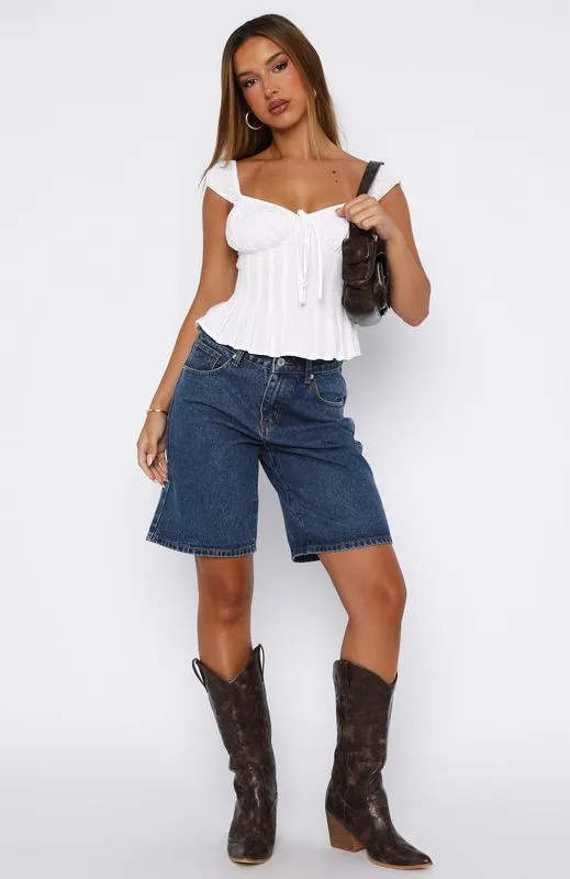 Bella Denim Shorts Dark Blue sold by White Fox Boutique product image thumbnail 5