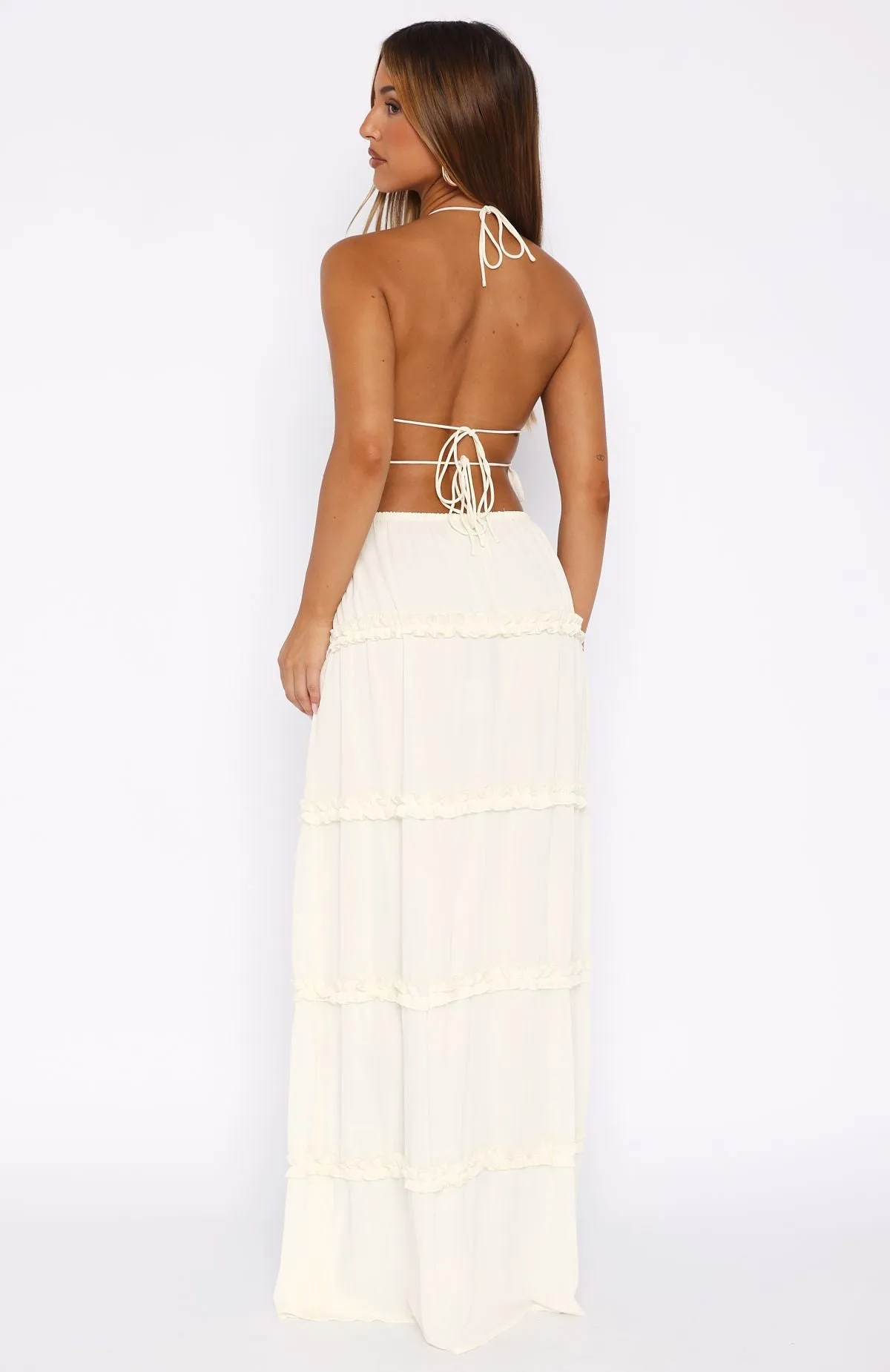 No Contact Maxi Skirt Off White sold by White Fox Boutique product image thumbnail 4