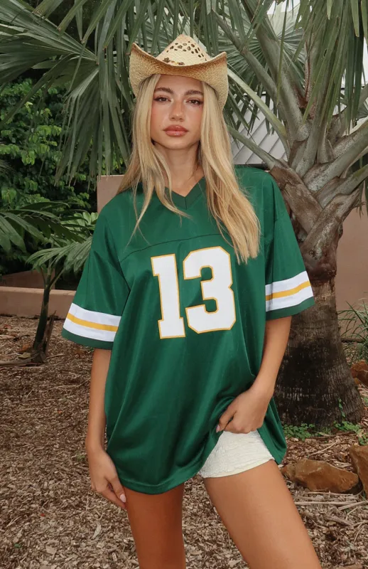 Friday Night Lights Oversized Jersey Dark Green sold by White Fox Boutique