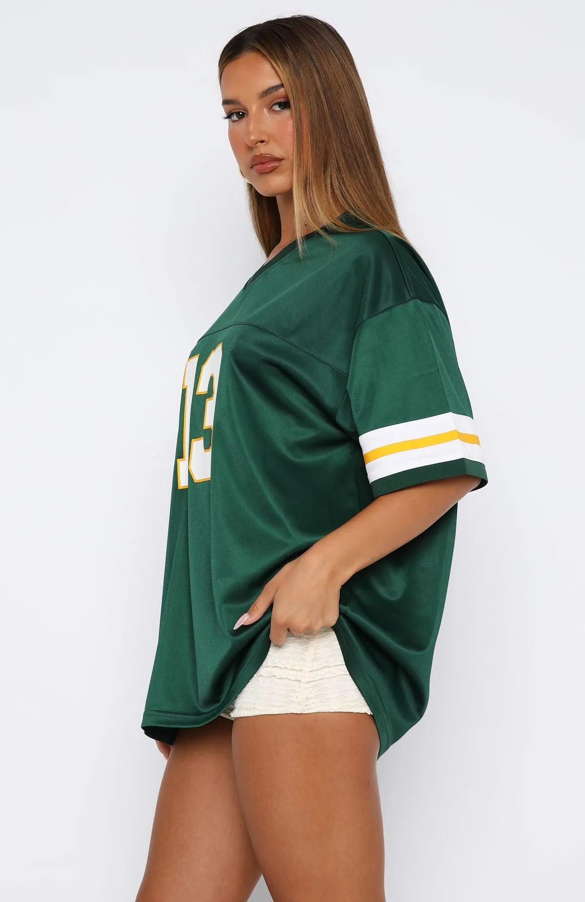 Friday Night Lights Oversized Jersey Dark Green sold by White Fox Boutique product image thumbnail 3